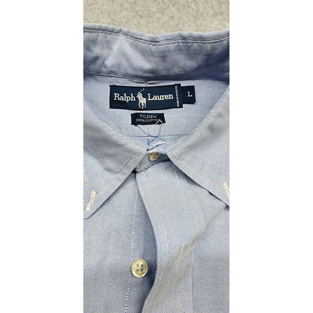Ralph Lauren TILDEN Men's Button Down Shirt sz Large Oxford LS‎ Light Blue